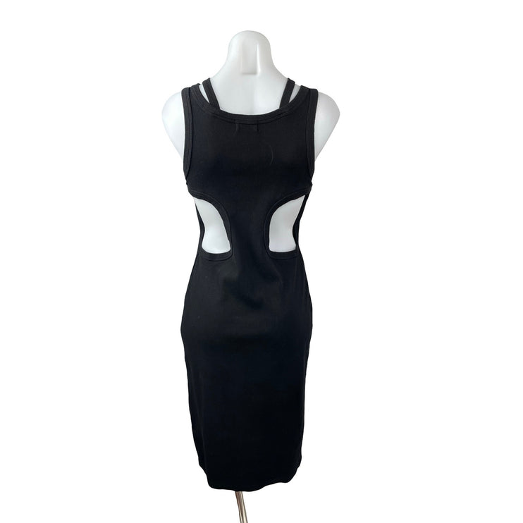 T.LA Black Ribbed Knit Layered Sleeveless Cutout Cami Tank Midi Dress Size S