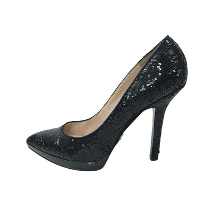 Nine West Love Black Pointed Toe Stiletto Heels Fury Sequins Pump Shoes Size 8.5