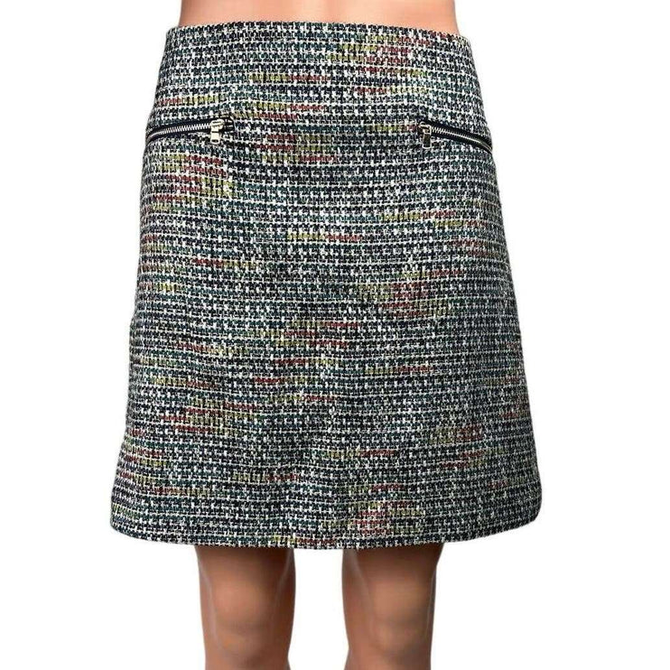 Ann Taylor Loft Multicolor Tweed Metallic High Waisted A Line Mini Skirt Size 10