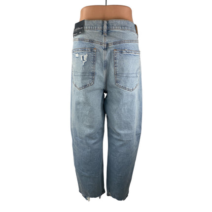 NEW American Eagle Strigid Women's Blue Distressed Baggy Denim Jeans Size 14