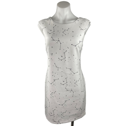 Zara Trafaluc White Constellations Starry Sky Cut Out V-back Summer Mini Dress M