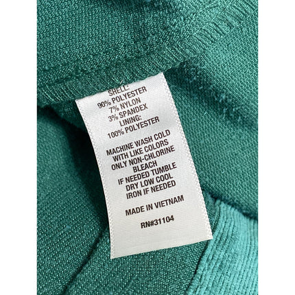 Crown & Ivy Women's Green Short Puff Sleeve Button Up Tiered Midi Dress Size M