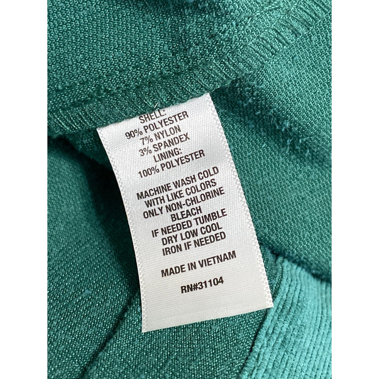 Crown & Ivy Women's Green Short Puff Sleeve Button Up Tiered Midi Dress Size M