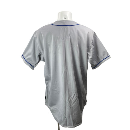 Rawlings Durham Bulls Men's Gray Short Sleeve Button Down Jersey Top Size L
