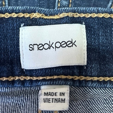 Sneak Peek Women's Blue Dark Wash High Waisted Cuffed Denim Jean Shorts Size S