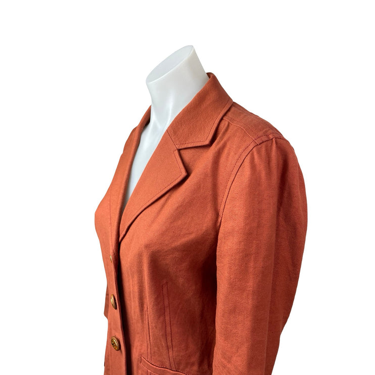 Tory Burch Women's Collared Long Sleeve Single Breasted Blazer Coat Jacket Sz 6