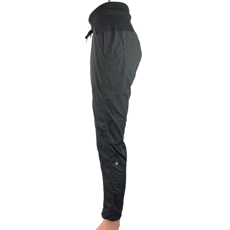 Lululemon Black High Rise Drawstring Athletic Activewear Jogger Trouser Pants 4