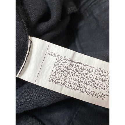 Zara Women's Black Linen High Waisted Tapered Ankle Jogger Trousers Pants Size L