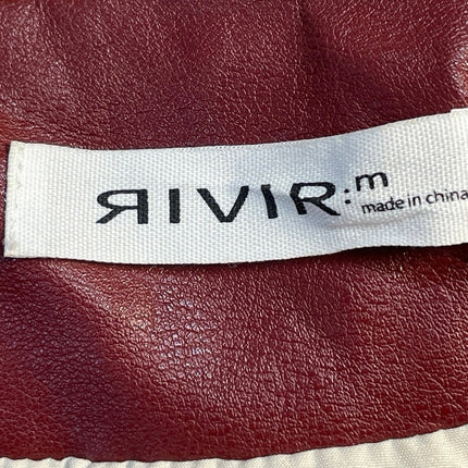 Rivir Womens Ceam Red Faux Vegan Leather Long Sleeve Belted Moto Coat Jacket M