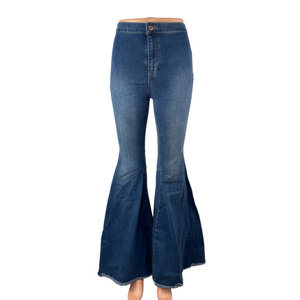 Free People We The Free Blue High Rise Flared Bootcut Bell Bottom Denim Jeans XS