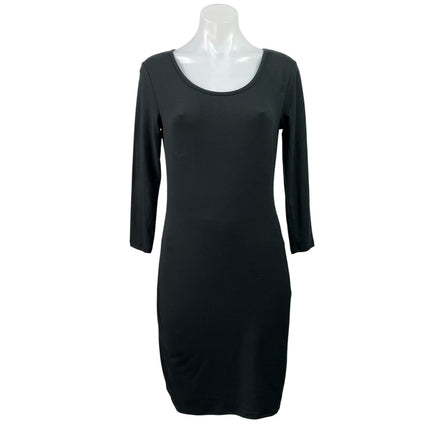 Say What? Black Scoop Neck Long Sleeve Stretch Mini Bodycon Sweater Dress Size M