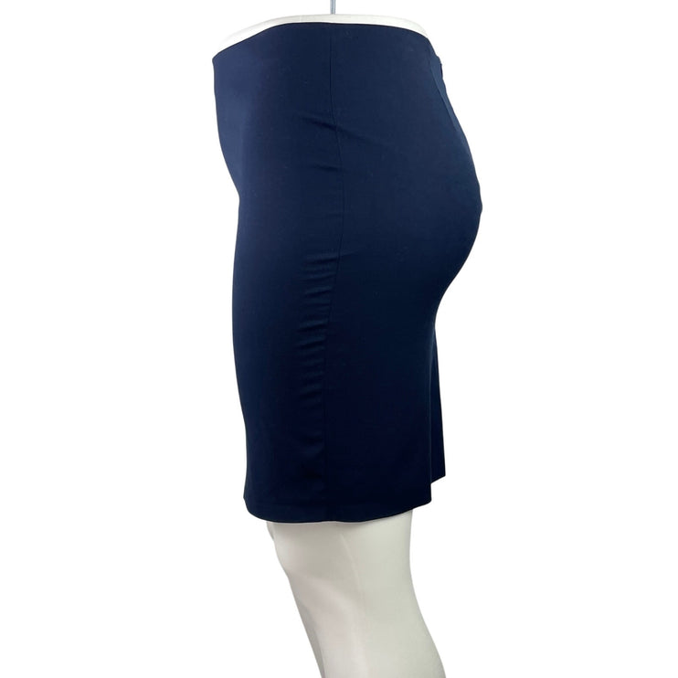 Sisley Women's Navy Blue High Waisted Fitted Career Pencil Mini Skirt Size 12