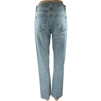 Topshop Women's Blue High Waisted Light Wash Straight Leg Denim Jeans Size 26T