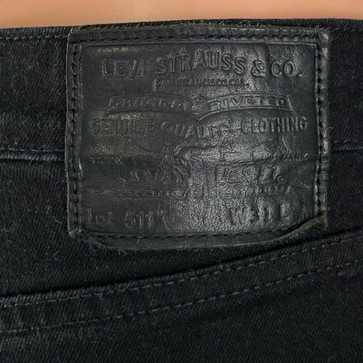 Levi's Men's 511 Black Frayed Hem Summer Jorts Bermuda Cut Off Denim Shorts 34