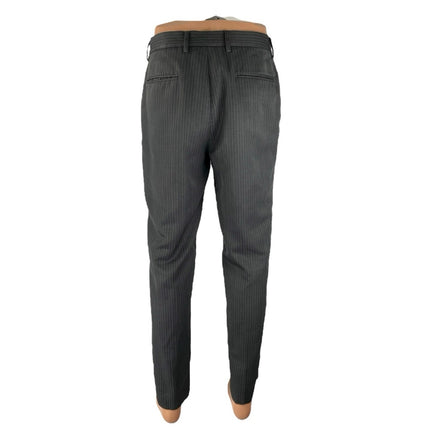 Perry Ellis Men's Gray Pinstriped Mid Rise Straight Trousers Dress Pants 32/32