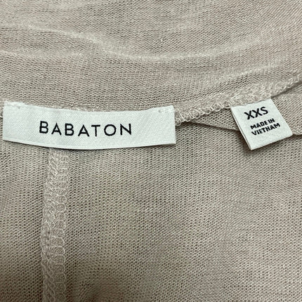 Aritzia Babaton Beige Wool V Neck Long Sleeve Henley T Shirt Tee Top Size XXS