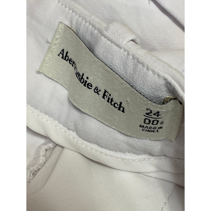 Abercrombie & Fitch Women's White Pleated High Waist Wide Leg Trousers Pants 24