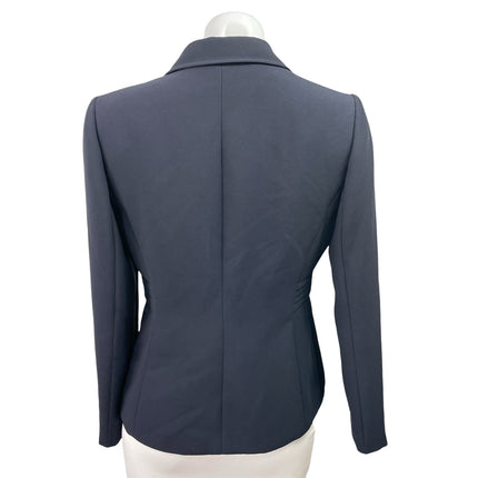 Tahari Arthur Levine Navy BlueNotch Collar Long Sleeve Blazer Coat Jacket Top 4