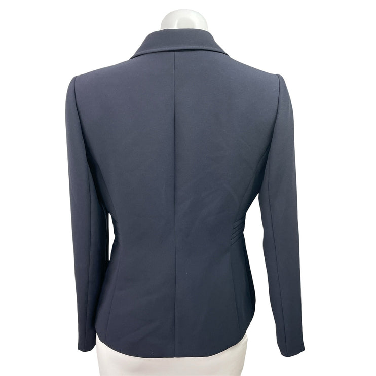 Tahari Arthur Levine Navy BlueNotch Collar Long Sleeve Blazer Coat Jacket Top 4