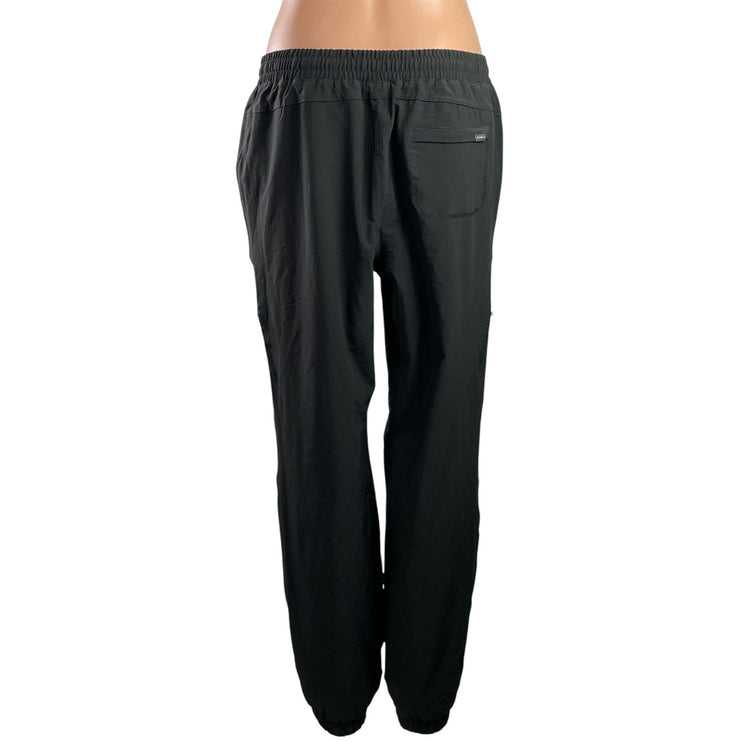 Eddie Bauer Womens Black Elastic Waist Straight Leg Cargo Trousers Pants Size 8