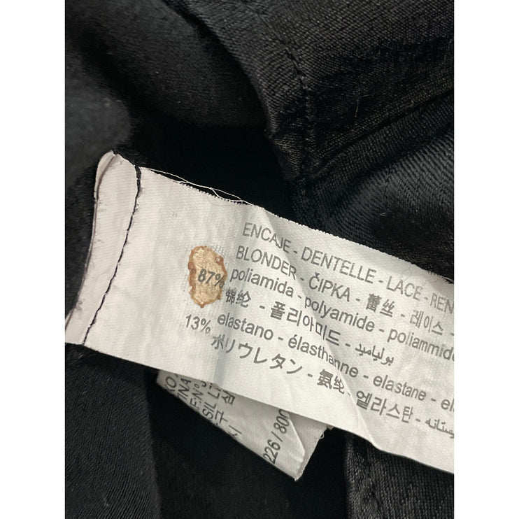 Zara Women's Black Silky Satin Lace Trim Sleeveless Lingerie Tank Camisole Top S