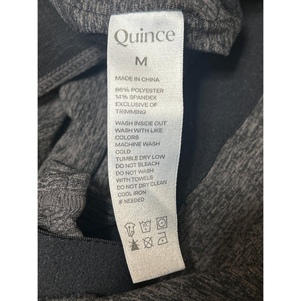 Quince Black Sleeveless Crop Top High Rise Biker Shorts Athletic 2 Pc Set Size M