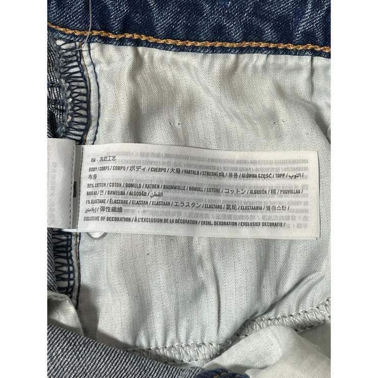 Abercrombie & Fitch Blue Distressed Frayed Raw Hem Skinny Denim Jeans Pants 24