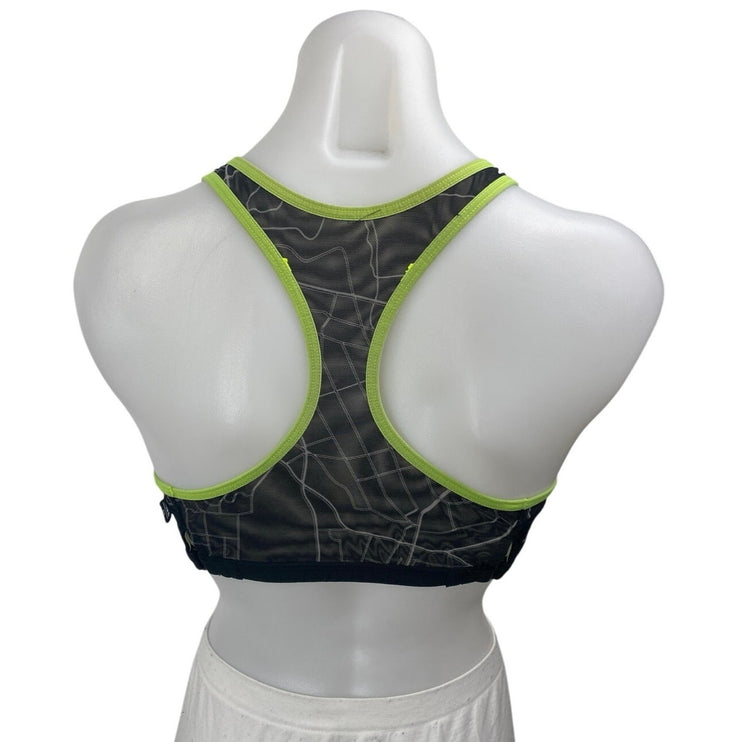 Reebok Run Black Sleeveless Racerback Activewear Gym Sports Bra Crop Tank Top S
