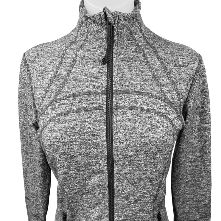 Lululemon Black Gray Define Performance Full Zip Running Athletic Jacket Size 8