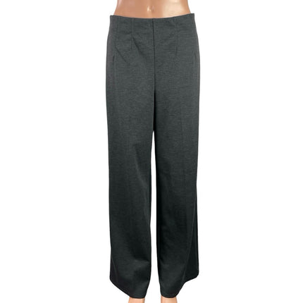H&M Women's Dark Gray Pleated High Rise Wide Leg Career Trousers Pants Size S