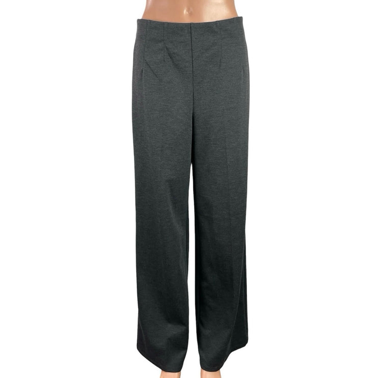 H&M Women's Dark Gray Pleated High Rise Wide Leg Career Trousers Pants Size S