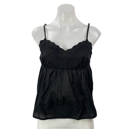 NEW Zara Women's Black Sleeveless Embroidered Lace Sweetheart Camisole Top Sz M
