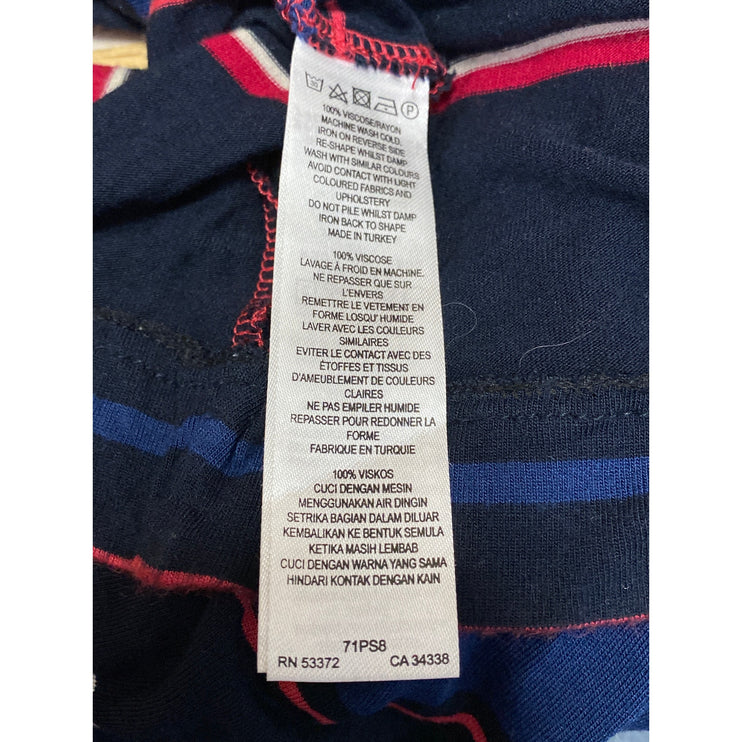 French Connection Multicolor Striped V Neck Sleeveless Maxi Bodycon Tank Dress 6