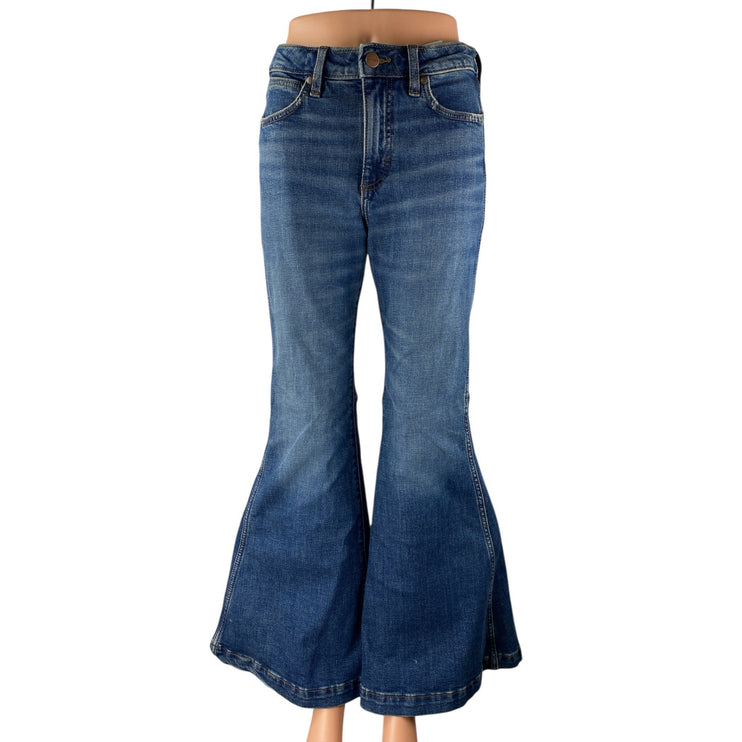 NEW Wrangler Retro Women Blue High Rise Flare Bootcut Bell Bottom Denim Jeans 27