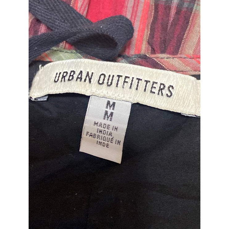 Urban Outfitters Baez Red Plaid Flannel Lace Inset Sleeveless Midi Tank Dress M