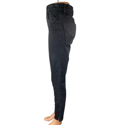 Hudson Women's Black Coated High Waisted Super Skinny Ankle Denim Jeans Size 28
