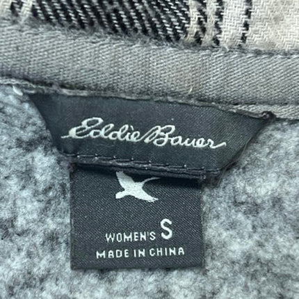 Eddie Bauer Women's Gray Long Sleeve Turtleneck Fleece Full Zip Sweater Top S