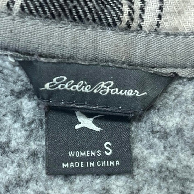 Eddie Bauer Women's Gray Long Sleeve Turtleneck Fleece Full Zip Sweater Top S