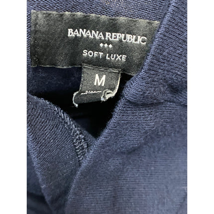 Banana Republic Soft Luxe Women's Blue Turtleneck Half Sleeve Shirt Top Size M