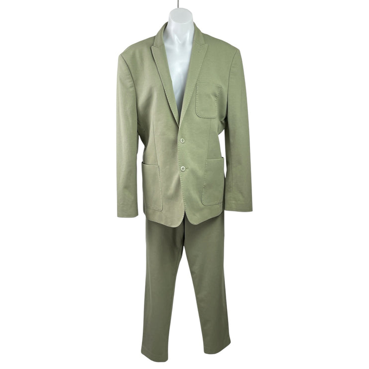 Express Womens Green Tailored Slim Fit Long Sleeve Blazer & Trousers Pants Set L