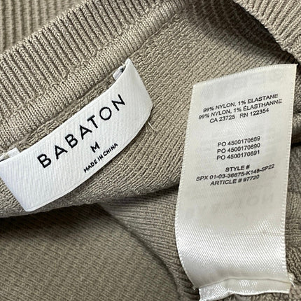 Aritzia Babaton Sculpt Womens Taupe Sleeveless Knit Muscle Cropped Tank Top Sz M