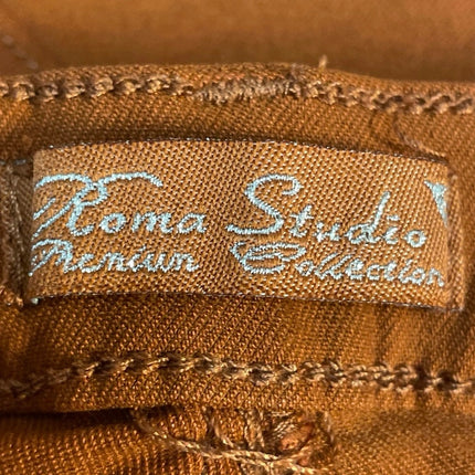 Roma Studio Women's Brown Caramel High Rise Ankle Slim Skinny Denim Jeans Size S