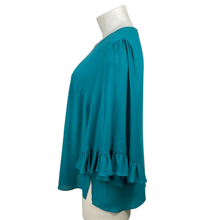 ELOQUII Womens Blue 3/4 Sleeves Crewneck Ruffled Cuff Bell Sleeves Blouse Top 16