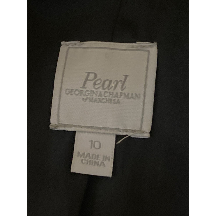 NEW Pearl GEORGINA CHAPMAN of marchesa Black Rhinestone Blazer Coat Jacket 10