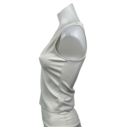Good American Women's White Scoop Neck Sleeveless Cami Tank Crop Top Size 1