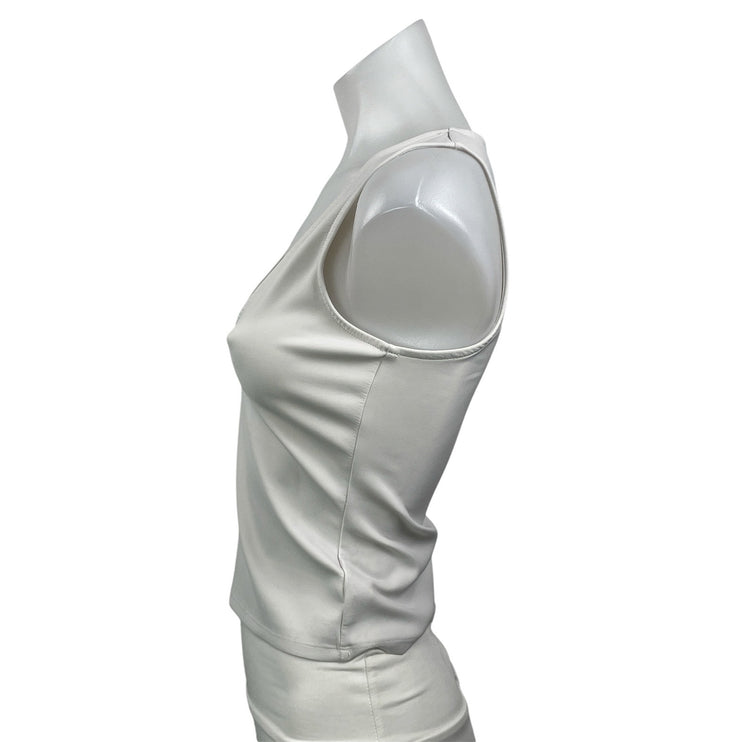 Good American Women's White Scoop Neck Sleeveless Cami Tank Crop Top Size 1