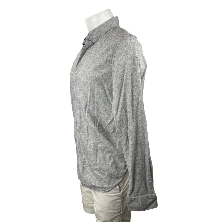 Denim & Flower Men's Gray Collared Long Sleeve Office Button Down Shirt Top Sz L