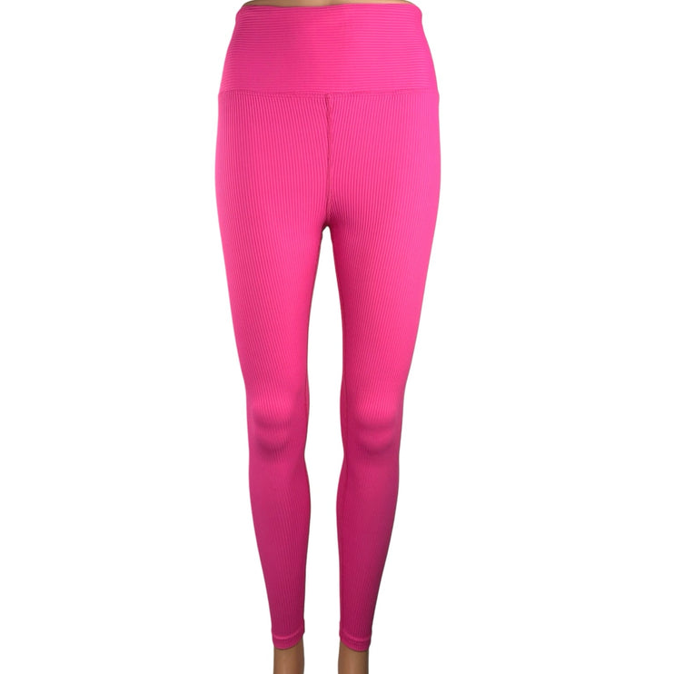 Year of Ours Women's Pink High Rise Pull On Stretch Athletic Fitness Leggings M