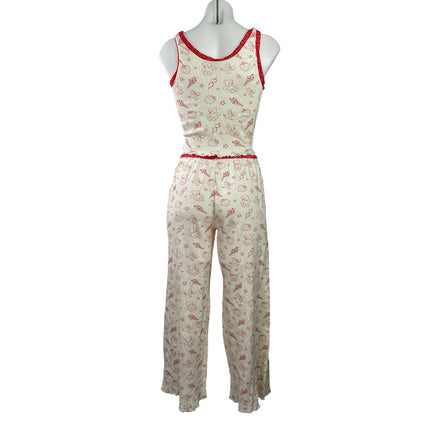 Messy Bun Just Chillin Printed Crop Tank Top & Pants Sleepwear Pajama Set Size M