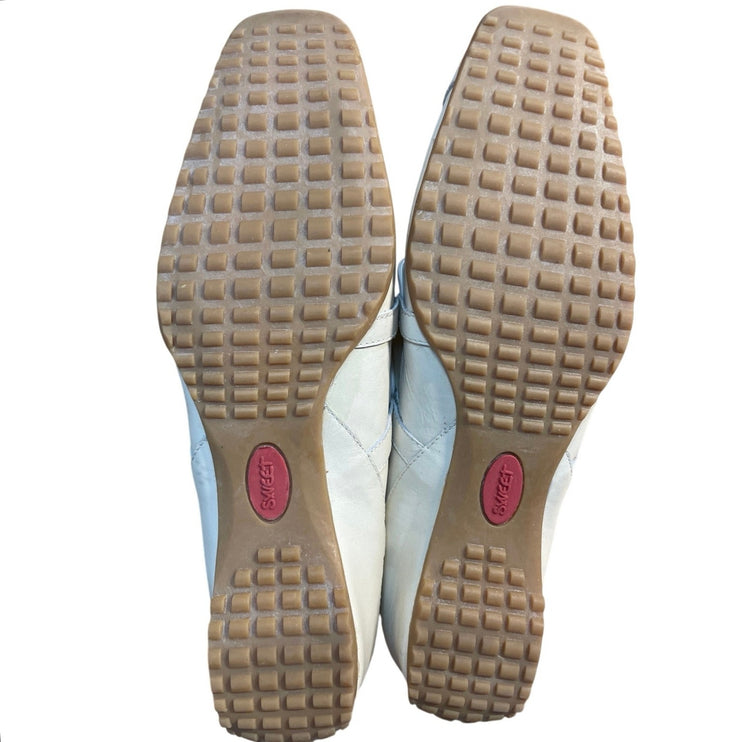 Sweet De Pindiere Women's White Ivory Leather Slip On Classic Shoes Size 10